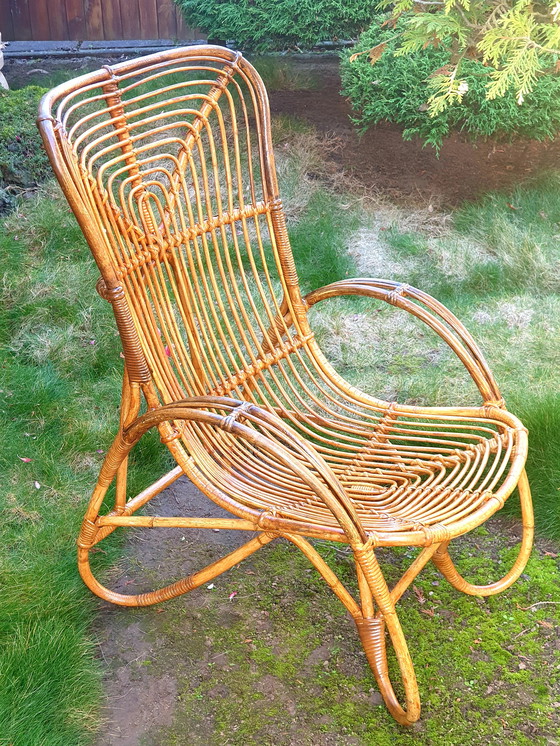 Image 1 of Special Vintage Rattan Rohé Design Armchair