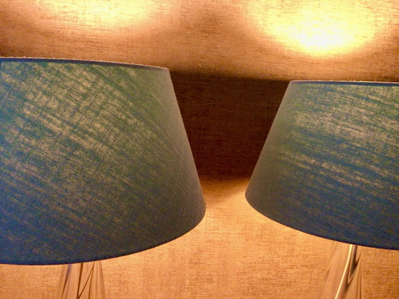 Image 1 of Pair of vintage Val Saint Lambert Cristal table lamps
