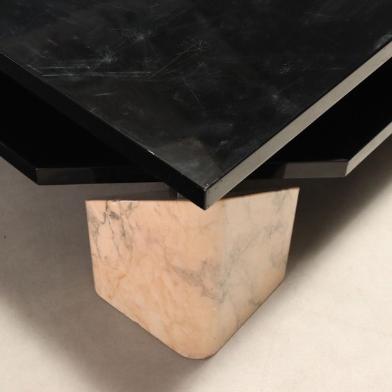 Vintage 1970s Coffee Table with Marble Bases – Side tables, Wood (photo 10 of 12)