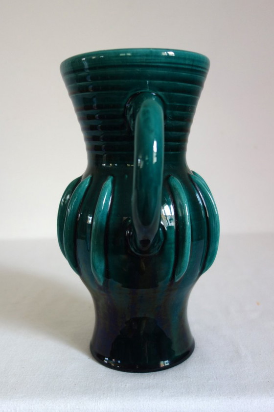 Vaso brocca in ceramica Accolay, anni '60, Accessori da tavola, Verde, Vintage (foto 5 di 12)
