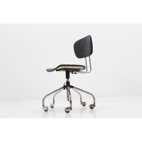 Image 1 of Vintage chromed wheel office chair - 1970s