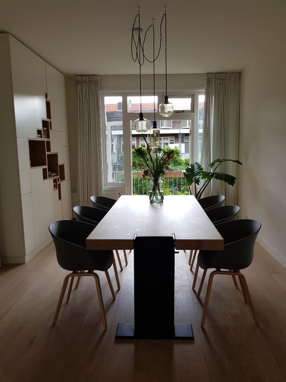 Wooden Table With Steel Legs – Oldwood, Dining tables, Metal (photo 7 of 7)
