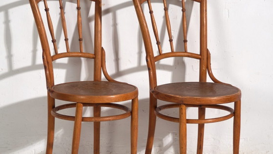 Antique set of 2 bentwood chairs – Central Europe, circa 1900 – Dining chairs, Metal (photo 3 of 40)