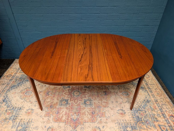 Image 1 of Vintage round dining table, produced by Dyrlund, 1970s