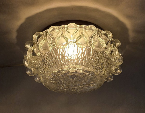 Image 1 of Lámpara de techo de cristal burbuja años 70