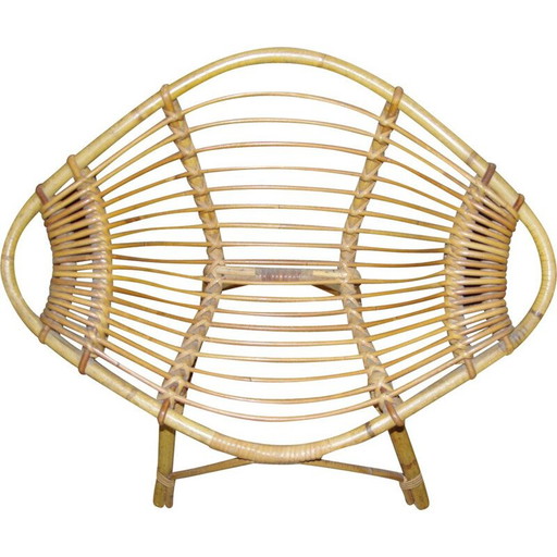 Poltrona vintage in vimini per bambini "Lemon" di J Rol e J Abraham