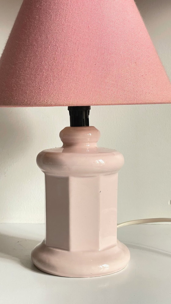 Image 1 of LAMPE Céramique Rose VINTAGE