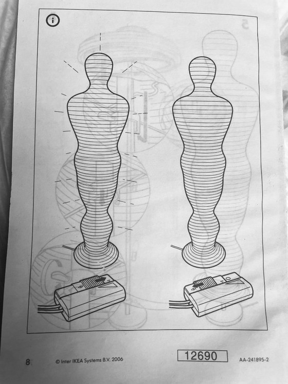 IKEA TORIM Stehleuchten (männlich & weiblich) – Anna Efverlund – 2006 – New Old Stock – Metal, Paper (photo 7 of 8)