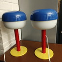 Paire unique de lampes de table IKEA postmodernes – Combinaison de couleurs personnalisée – Style Memphis