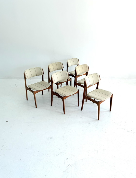 6 chaises de salle à manger vintage, modèle n° 49, Erik Buch ‘70 – Wood, Textile (photo 14 of 15)