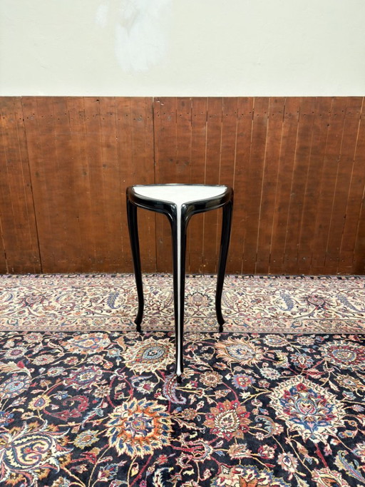 Table d'Appoint Noire avec Incrustation en Galuchat