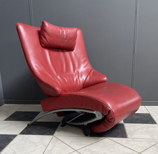Fauteuil relax pliable rouge de Stefan Heiliger modèle Solo 699 pour WK Wohnen