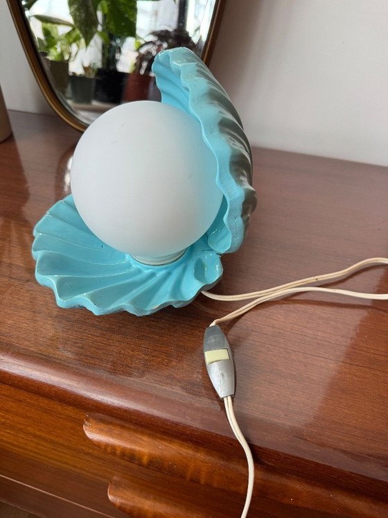 Image 1 of Vintage 1970s seashell lamp