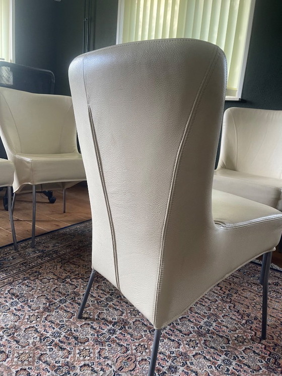 Image 1 of 5 chaises de salle à manger en cuir