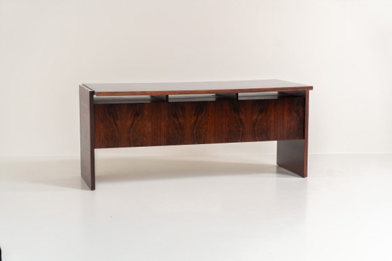 Rare double-sided “Vario” desk by Werner Wölfer for V-Form (Belgium, 1960s)., V Form, Wood, Brown, Vintage (photo 21 of 24)