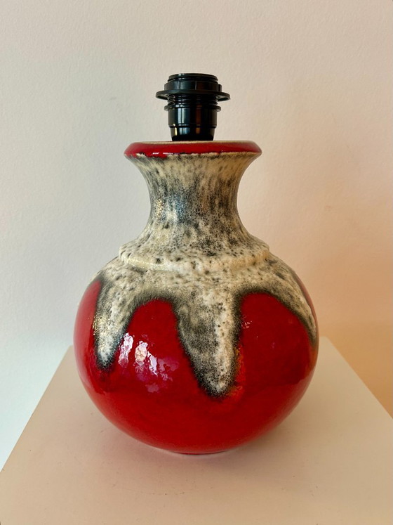 Image 1 of Striking table lamp with dragon shade - upcycled from a Fat Lava vase by Bay