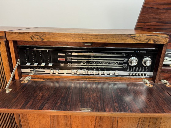 Image 1 of Mid-Century Blaupunkt Arizona Stereo Console with Integrated PE2010 Turntable and Matched Rosewood Veneer Speakers, Germany 1960