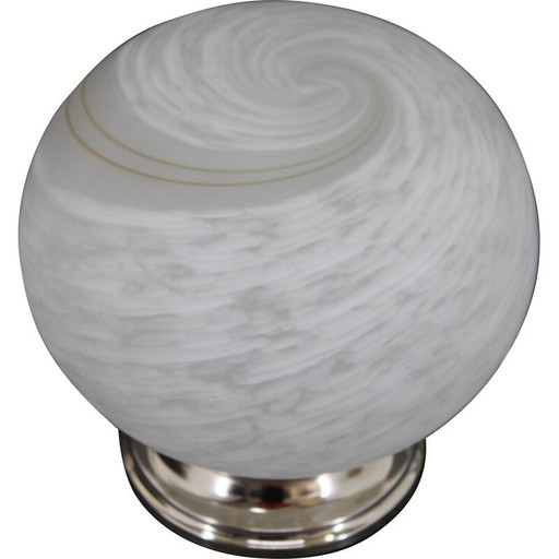 Lámpara de mesa vintage con globo de cristal "Venice Hand Made Glass", Italia, años 70