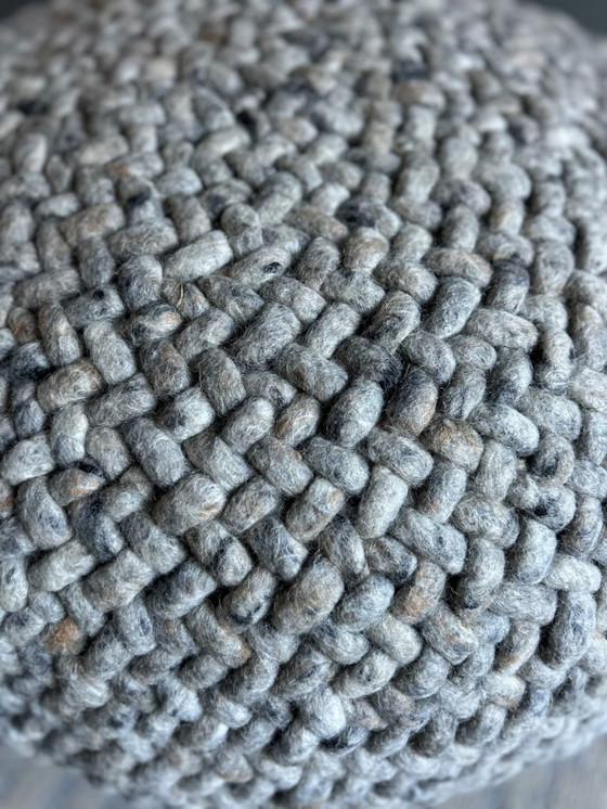 Image 1 of Handmade 100% wool pouf
