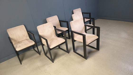 Image 1 of Set van 6 vintage eetkamerstoelen toegeschreven aan Tobia Scarpa, jaren 70.