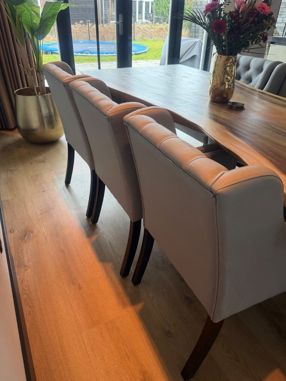 Image 1 of Chaises de salle à manger argentées, lot de 6