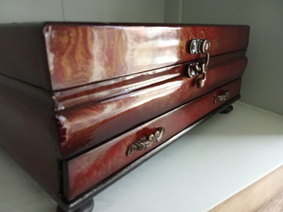 Image 1 of Luxus-Schmuckkästchen - Holz mit Verarbeitung, siehe Fotos