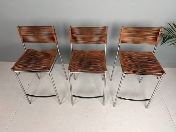 Image 1 of Tito Agnoli – Ensemble de trois tabourets de bar « Miss B », Italie, 1997