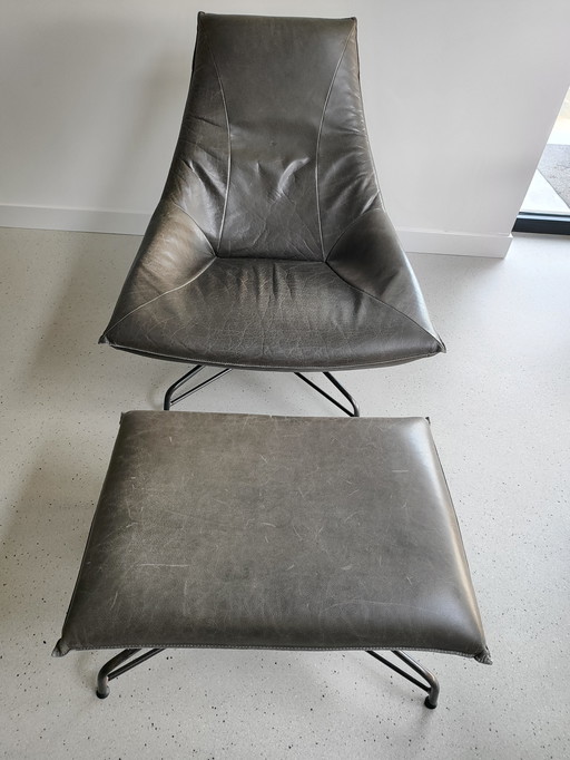 Jess Design draaifauteuil Beal met hocker