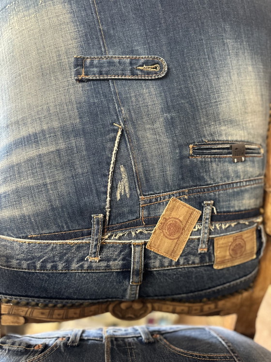 Poltrona Vintage Unica in Denim – Stile Luigi XV Restaurato – Poltrone, Wood, Textile (photo 8 of 12)