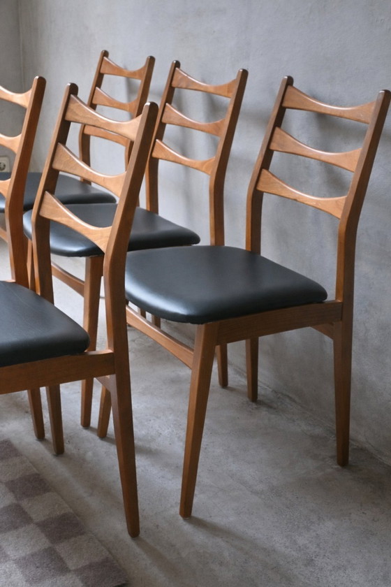 Image 1 of Vintage set van 6 eetkamer stoelen Baehre Mignon