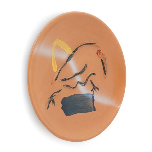 Sergio Dangelo, “Kiwi Landscape” ceramic plate for Mazzotti Albisola, 1980s