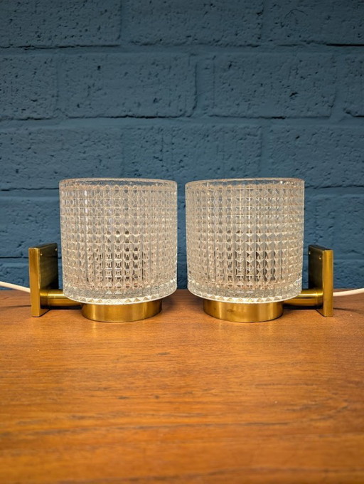2 Vintage-Wandlampen, Carl Fagerlund für Orrefors, 1960er Jahre