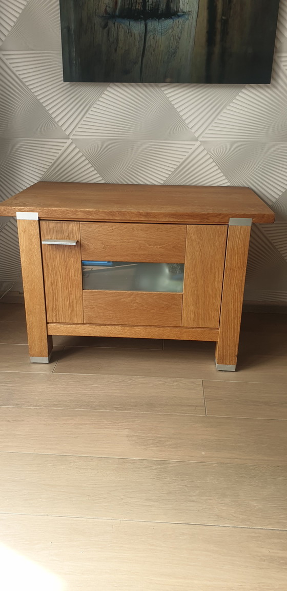 Image 1 of Vitrinekast en kleine kast, merk dutch oak Steel, designer by Hans Daalder