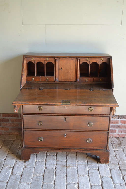 Antieke Engelse Eiken Secretaire, Bureau