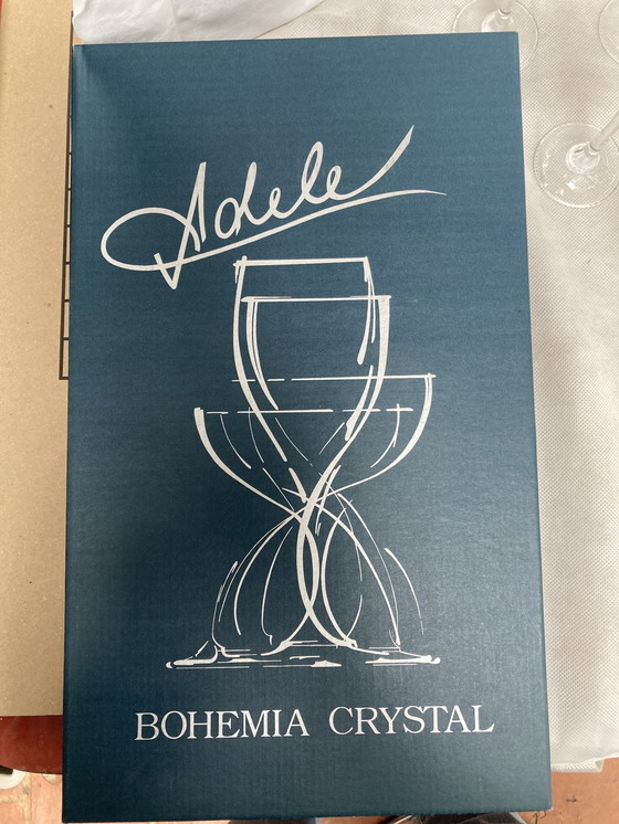 Image 1 of 6 kristallen champagneglazen Tsjechië 90'S