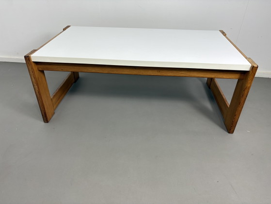 Image 1 of Vintage Coffeetable Pinewood with white melamine top. Design Yngve Ekström for Swedese.