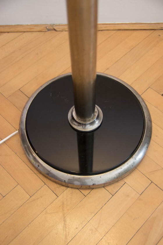 1930s Floor Nickel Lamp with Side Table – Functionalism, Bauhaus – Floor lights, Glass, Metal (photo 5 of 12)