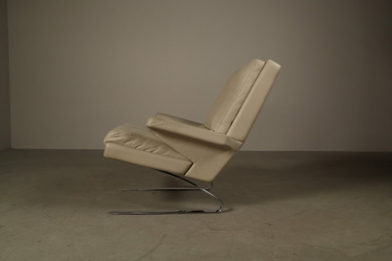 Leren "Swing" loungefauteuil met poef voor COR Duitsland, jaren 60 – Hockers en poefs, Chrome, Leather (photo 9 of 15)