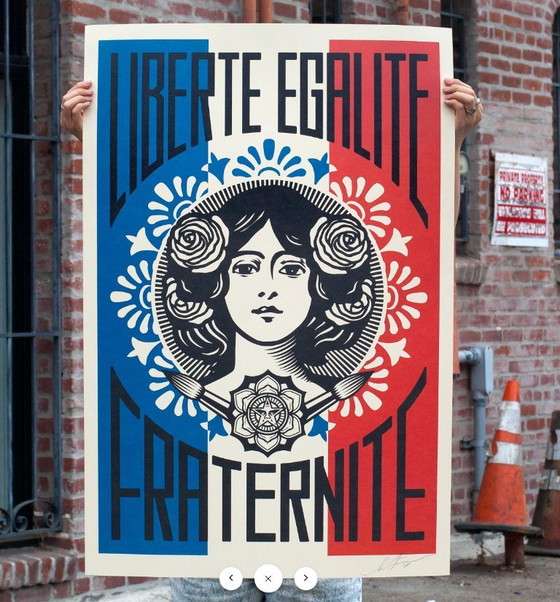 Image 1 of Shepard Fairey – Liberté, Égalité, Fraternité unterzeichnet