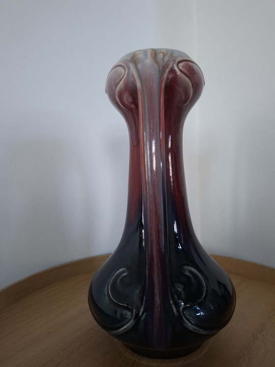 Image 1 of Bellissimo set di vasi Art Deco - Faïencerie de Thulin - Smalto a goccia