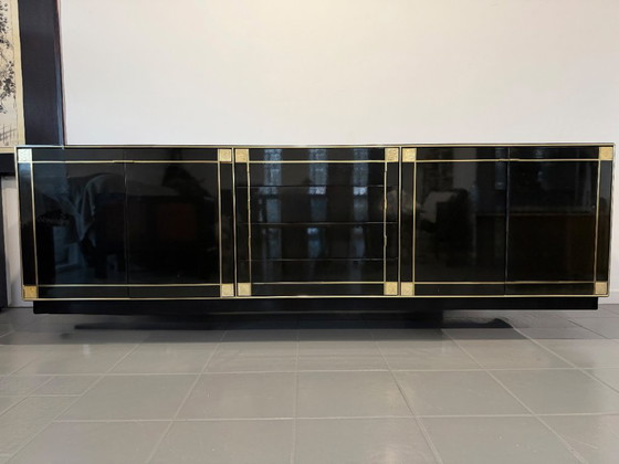 Pierre Cardin Sideboard With Brass Black Lacquered Shell Inlays, 1980 – Wood (photo 35 of 64)