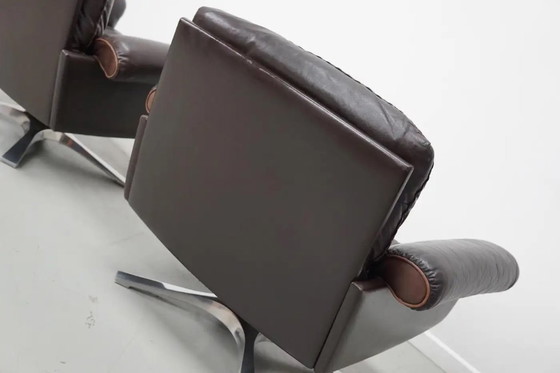 Image 1 of Vintage De Sede DS-31 Swivel Armchair in Brown Leather