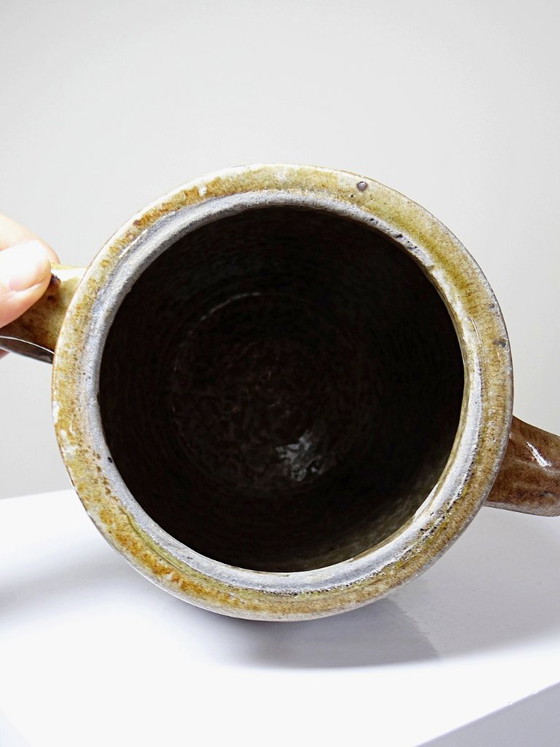 Pot ancien en grès de Puisaye à deux anses, fin XIXe-début XXe, Objets déco, Céramique, Marron, Rustic (photo 10 sur 11)