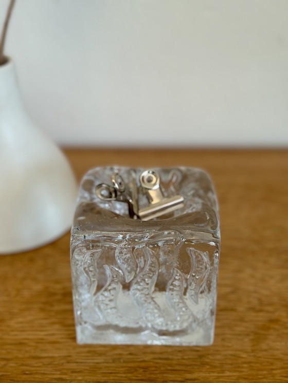 Image 1 of Vintage brutalistische glazen kandelaar Kurt Wokan voor Ingrid Glas jaren 60.