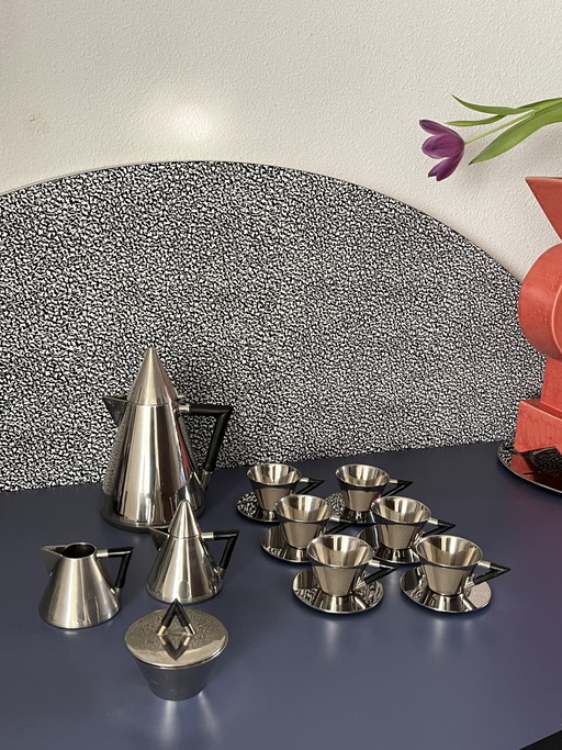 Espresso Tafelgeschirr Set, Art Deco / Memphis