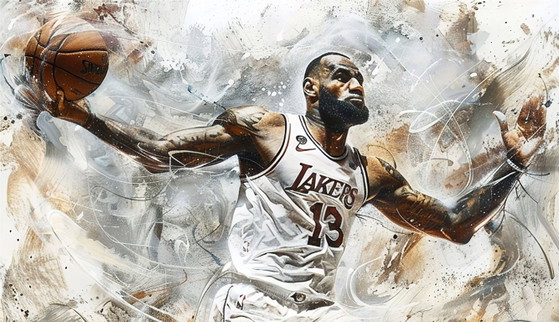 Image 1 of Alberto RICARDO - Lebron James - Kunstenaarsdoek