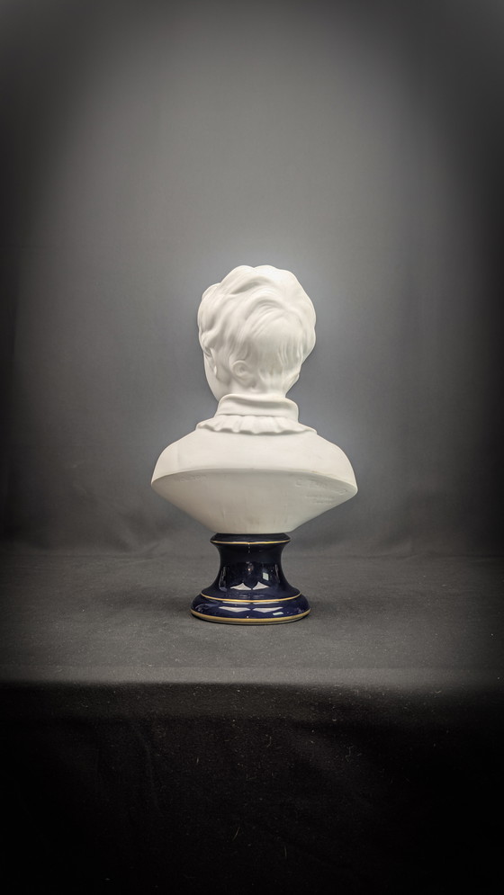 Image 1 of Child bust of Alexandre Brongniart Limoges porcelain signed Camille Tharaud after Jean Houdon