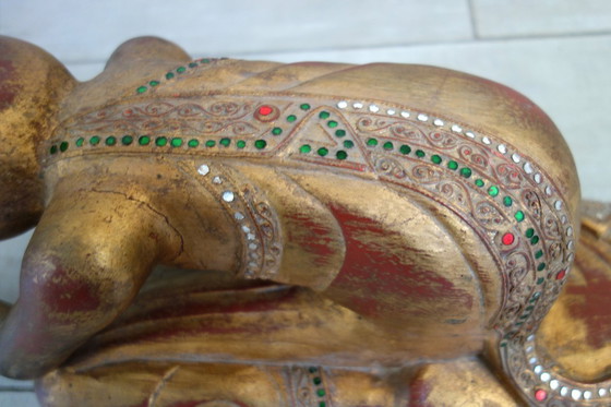 Image 1 of Statue of a Burmese Buddhist monk in prayer, 19th century #2