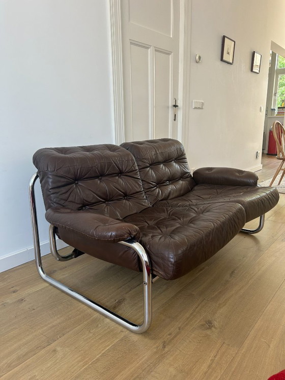 Johan Bertil Borkum Sofa 1970s for IKEA – Banken, Leather, Metal (photo 4 of 5)