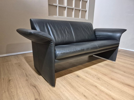 Image 1 of 2x Jori Indy - Canapé 2,5 places - Noir - Cuir - Très bon état -Design